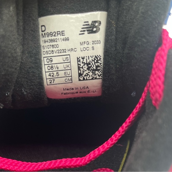 Men’s New Balance 992 m992re Multi Color Size 9D Made in USA collab heat JFG - Picture 8 of 9